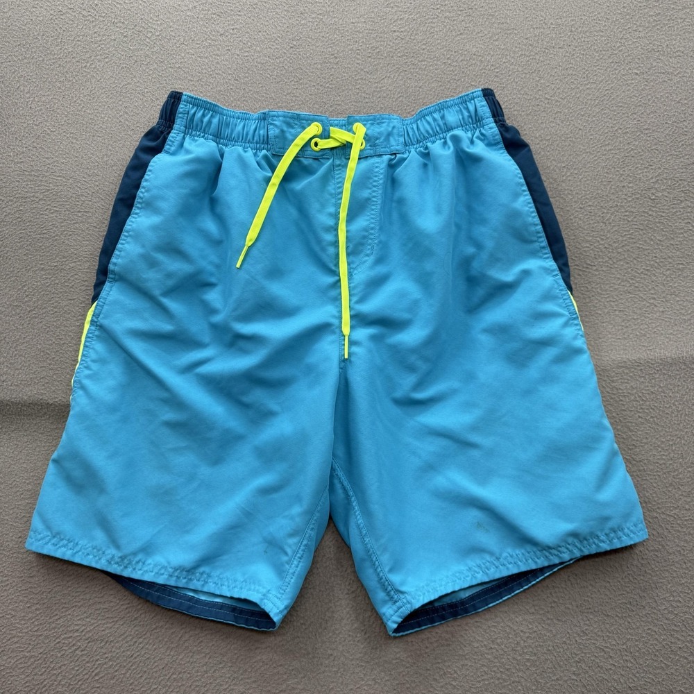 Nike Swim Shorts Mens Large Blue Colorblock Trunks Mesh Lined Quick Dry